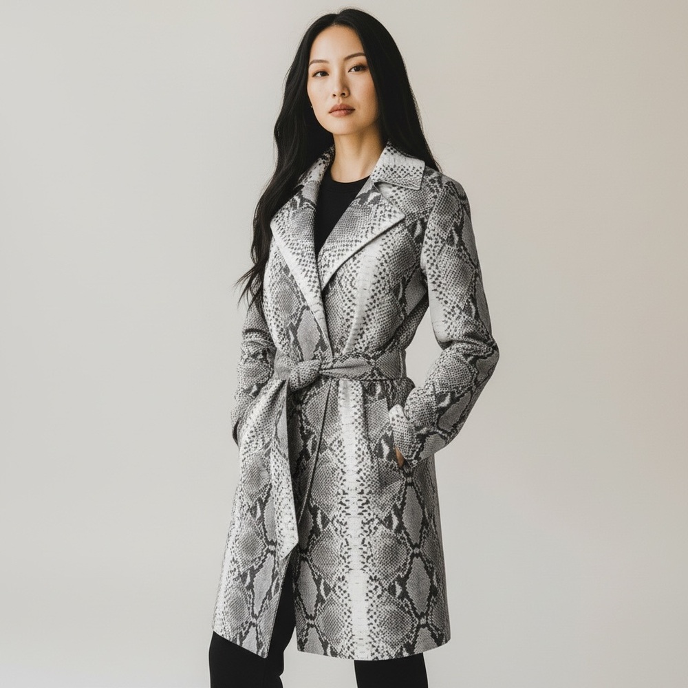 Snakeskin Wrap Coat